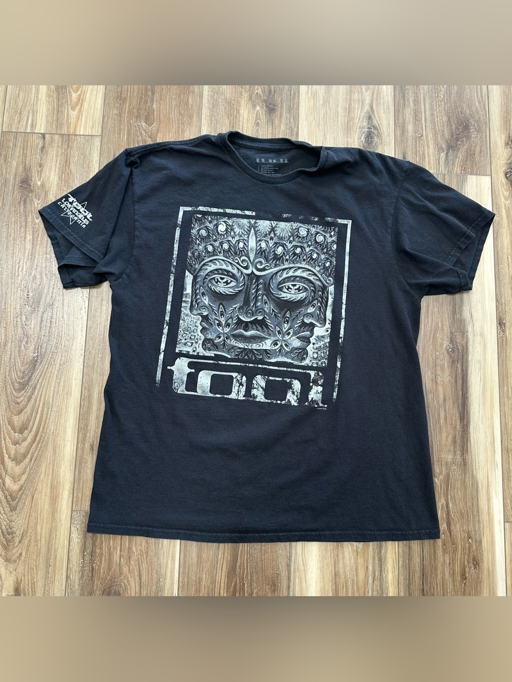 Tool Los Angeles California Tour Faded Graphic Shirt, Black, XL